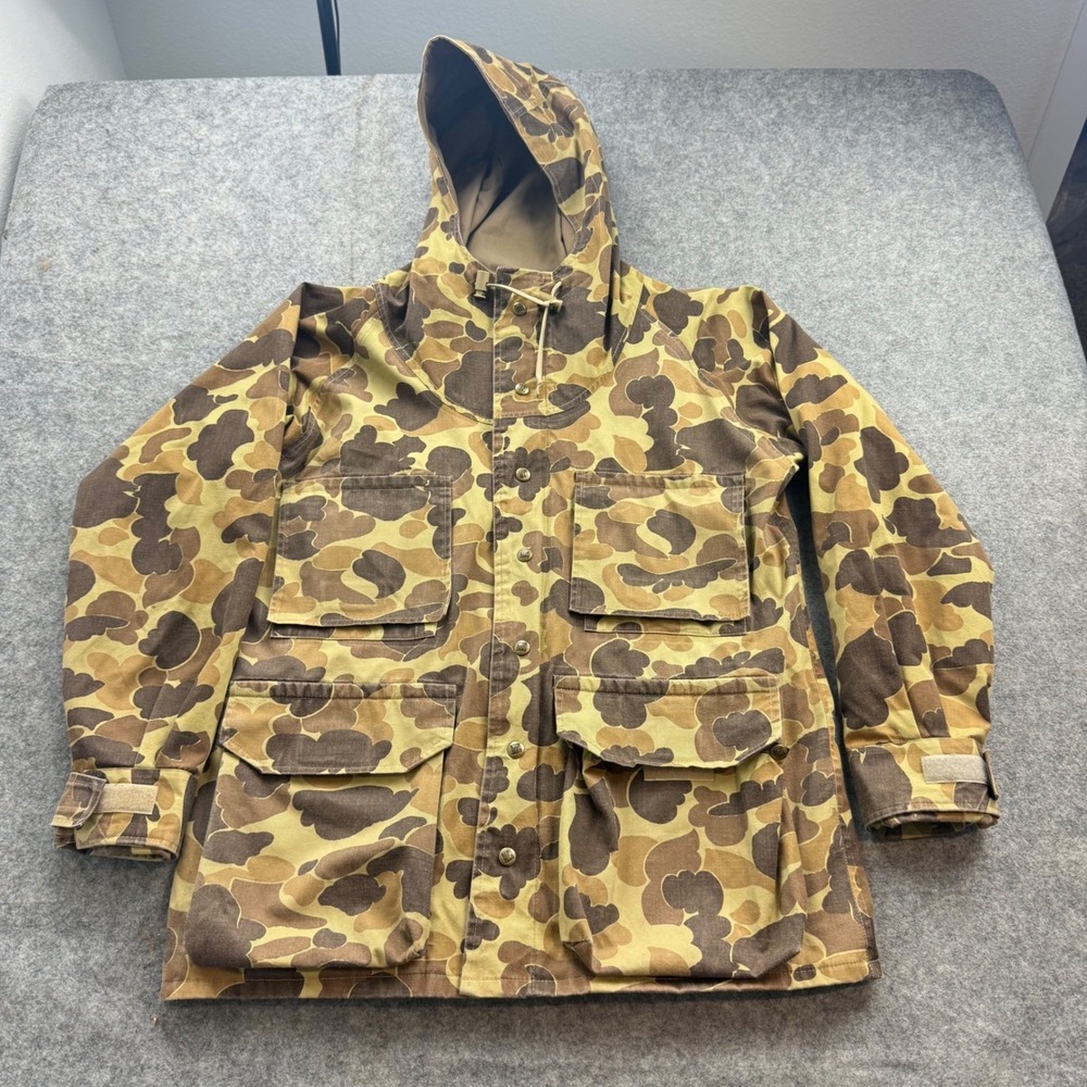 Vintage Columbia Camo GoreTex Jacket Mens Small Hooded Parka Hunting Duck
